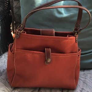 Nwot Fossil Canvas w leather trim bag
